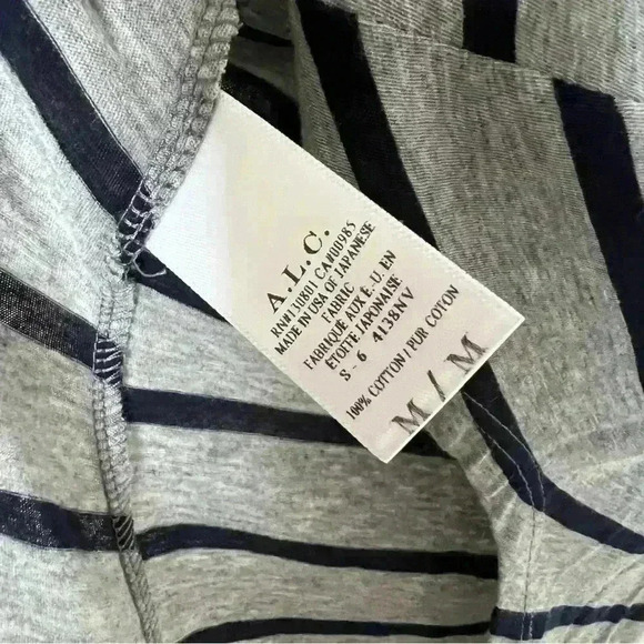 A.P.C. Gray & Black Stripe Long Sleeve Tee-Medium - Picture 4 of 5